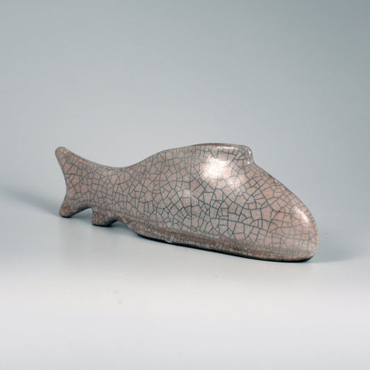 Sakana Raku Ceramic Fish Figurine Mini Sculpture Unique Handmade ceramic pottery raku vases, urns, and home decor, sculptures, wall decor, gifts by Adil Ghani