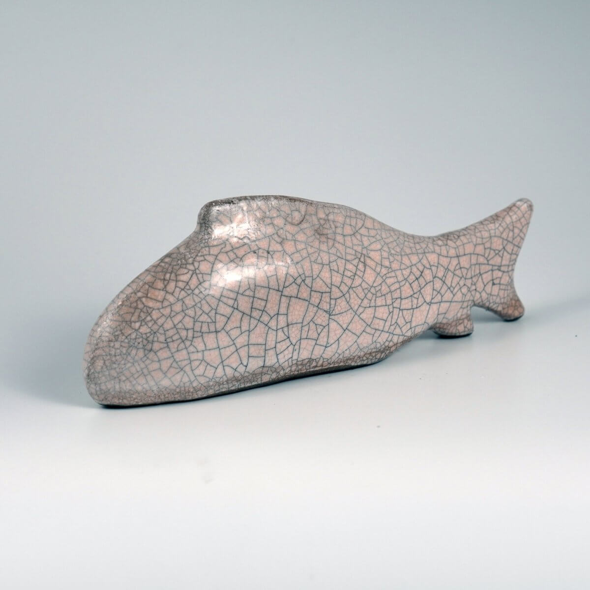 Sakana Raku Ceramic Fish Figurine Mini Sculpture Unique Handmade ceramic pottery raku vases, urns, and home decor, sculptures, wall decor, gifts by Adil Ghani
