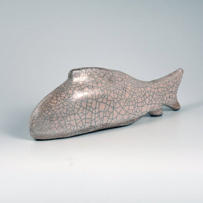 Sakana Raku Ceramic Fish Figurine Mini Sculpture Unique Handmade ceramic pottery raku vases, urns, and home decor, sculptures, wall decor, gifts by Adil Ghani