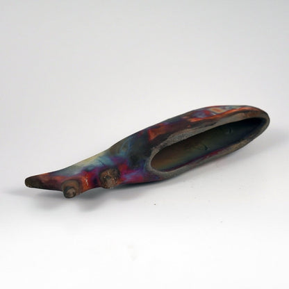 Sakana Raku Ceramic Fish Figurine Mini Sculpture Unique Handmade ceramic pottery raku vases, urns, and home decor, sculptures, wall decor, gifts by Adil Ghani