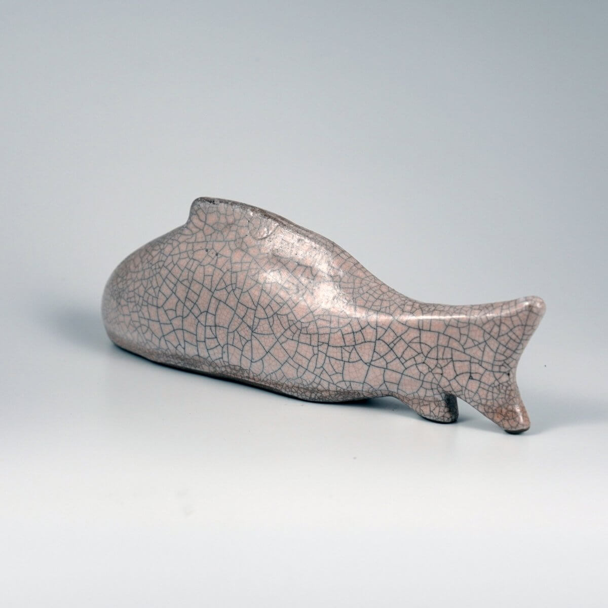 Sakana Raku Ceramic Fish Figurine Mini Sculpture Unique Handmade ceramic pottery raku vases, urns, and home decor, sculptures, wall decor, gifts by Adil Ghani