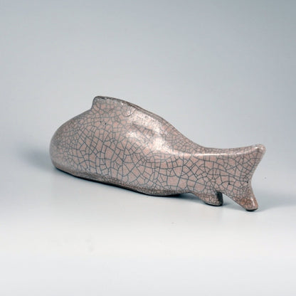 Sakana Raku Ceramic Fish Figurine Mini Sculpture Unique Handmade ceramic pottery raku vases, urns, and home decor, sculptures, wall decor, gifts by Adil Ghani