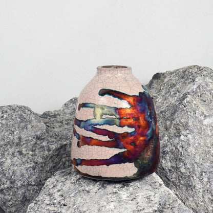 Suzu Ceramic Raku Pottery Vase - RAAQUU