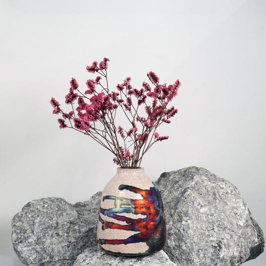 Suzu Ceramic Raku Pottery Vase - RAAQUU
