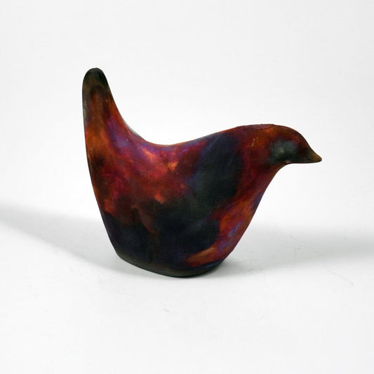 Tori Raku Ceramic Bird Figurine Mini Sculpture Unique Handmade ceramic pottery raku vases, urns, and home decor, sculptures, wall decor, gifts by Adil Ghani