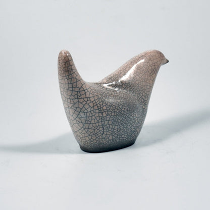 Tori Raku Ceramic Bird Figurine Mini Sculpture Unique Handmade ceramic pottery raku vases, urns, and home decor, sculptures, wall decor, gifts by Adil Ghani