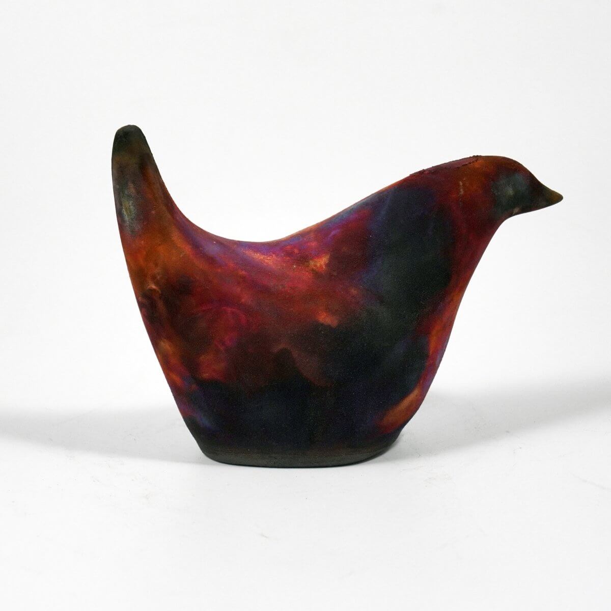 Tori Raku Ceramic Bird Figurine Mini Sculpture Unique Handmade ceramic pottery raku vases, urns, and home decor, sculptures, wall decor, gifts by Adil Ghani