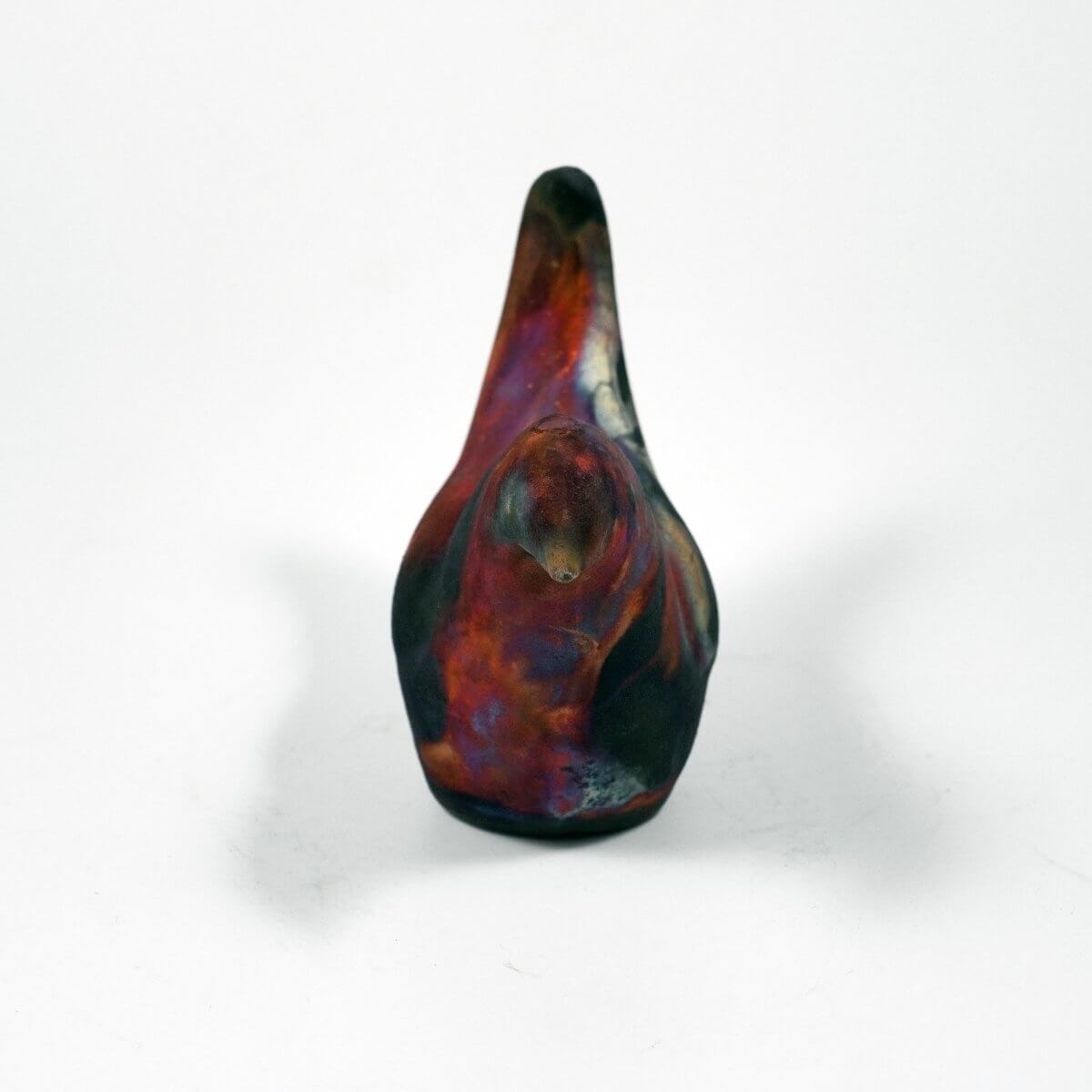 Tori Raku Ceramic Bird Figurine Mini Sculpture Unique Handmade ceramic pottery raku vases, urns, and home decor, sculptures, wall decor, gifts by Adil Ghani