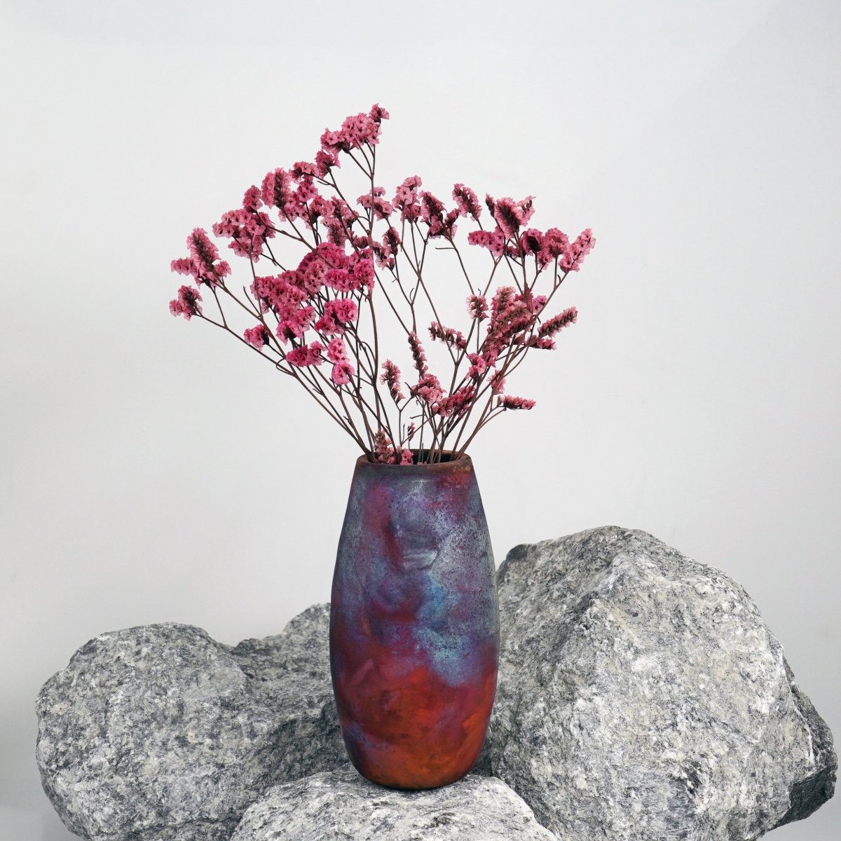 Tsuri Ceramic Raku Pottery Vase - RAAQUU