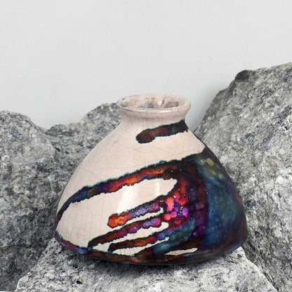 Yama Ceramic Raku Pottery Vase - RAAQUU