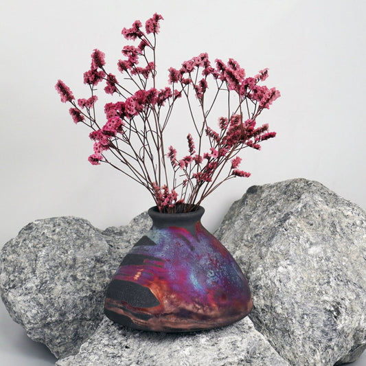 Yama Ceramic Raku Pottery Vase - RAAQUU
