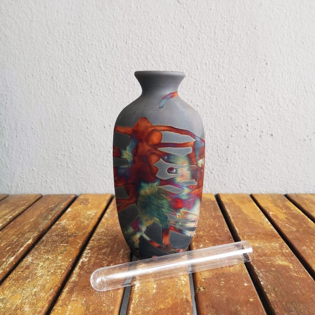 3 Pack Koban Ceramic Raku Vases with Water Tube Unique Handmade ceramic pottery raku vases, urns, and home decor, sculptures, wall decor, gifts by Adil Ghani