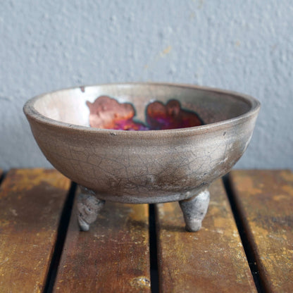Mizu Ceramic Raku Pottery Bowl Unique Handmade ceramic pottery raku vases, urns, and home decor, sculptures, wall decor, gifts by Adil Ghani