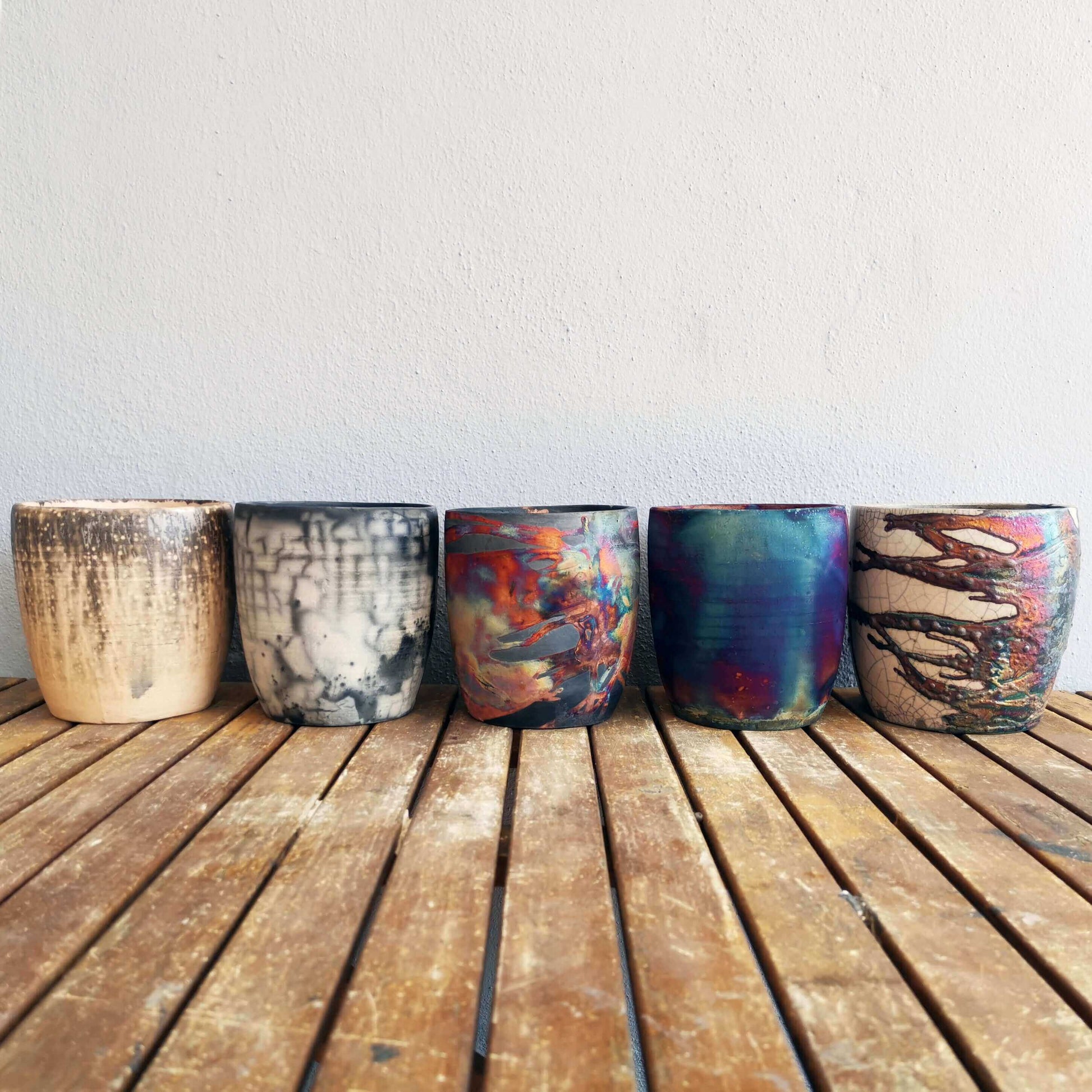 Raku pottery vase ceramic home decor