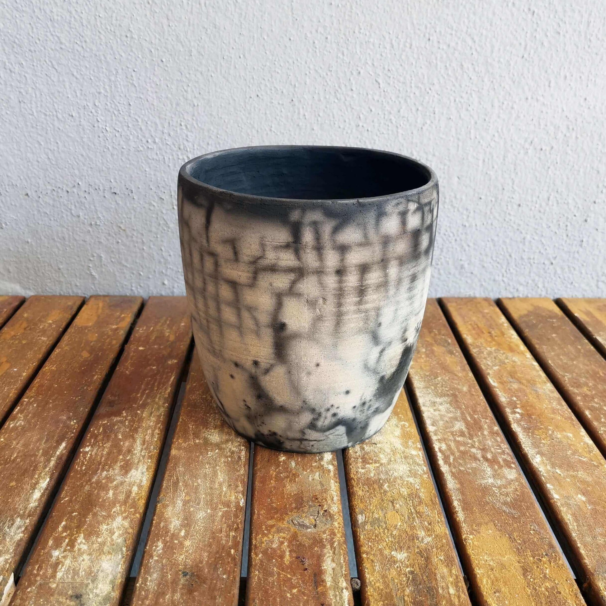 Raku pottery vase ceramic home decor