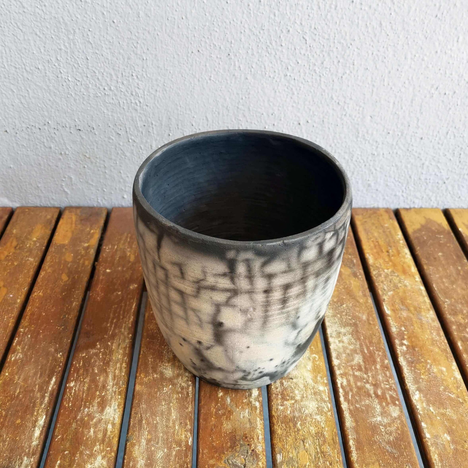 Raku pottery vase ceramic home decor