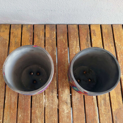 2 Pack Pottery Pot Seicho Ceramic Raku planter pots Unique Handmade ceramic pottery raku vases, urns, and home decor, sculptures, wall decor, gifts by Adil Ghani