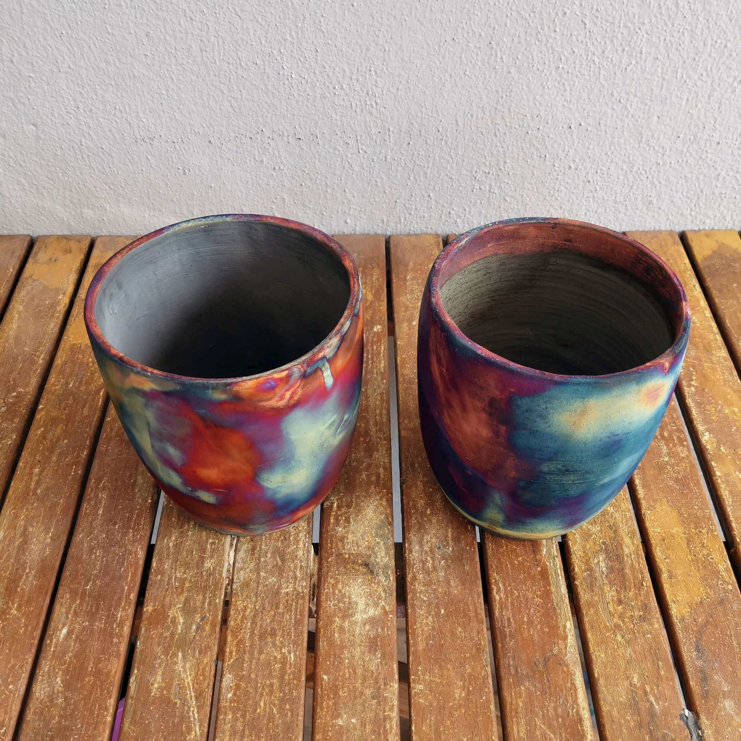 2 Pack Pottery Pot Seicho Ceramic Raku planter pots Unique Handmade ceramic pottery raku vases, urns, and home decor, sculptures, wall decor, gifts by Adil Ghani