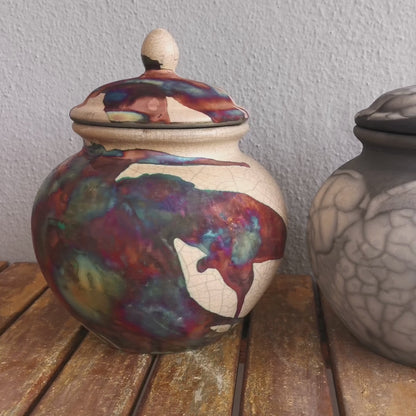 RAAQUU Tamashii Ceramic Pet Urn (Pre-Order) for Remains - Raku Pottery 85 cubic inches Unique Handmade Cremation Vessel for Ashes, Pets, Cats, Dogs
