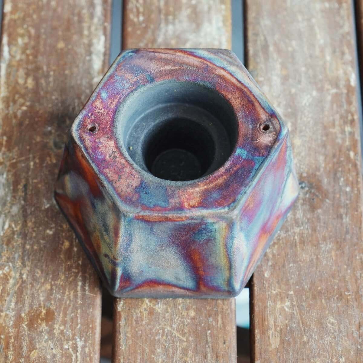 Raku Pottery Birthday Gift Set - Keihatsu, Koi, Koban Unique Handmade ceramic pottery raku vases, urns, and home decor, sculptures, wall decor, gifts by Adil Ghani