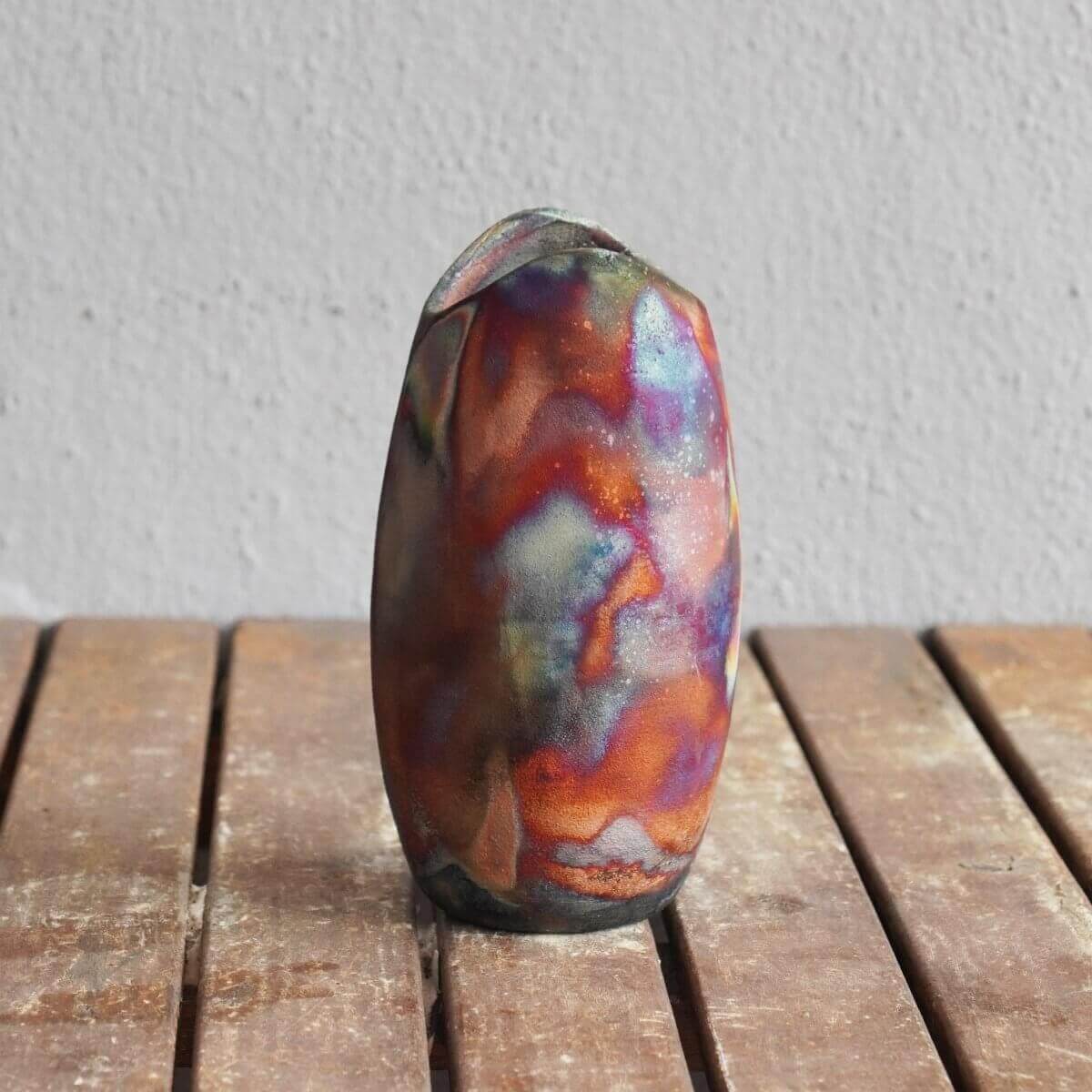 Raku Pottery Birthday Gift Set - Keihatsu, Koi, Koban Unique Handmade ceramic pottery raku vases, urns, and home decor, sculptures, wall decor, gifts by Adil Ghani