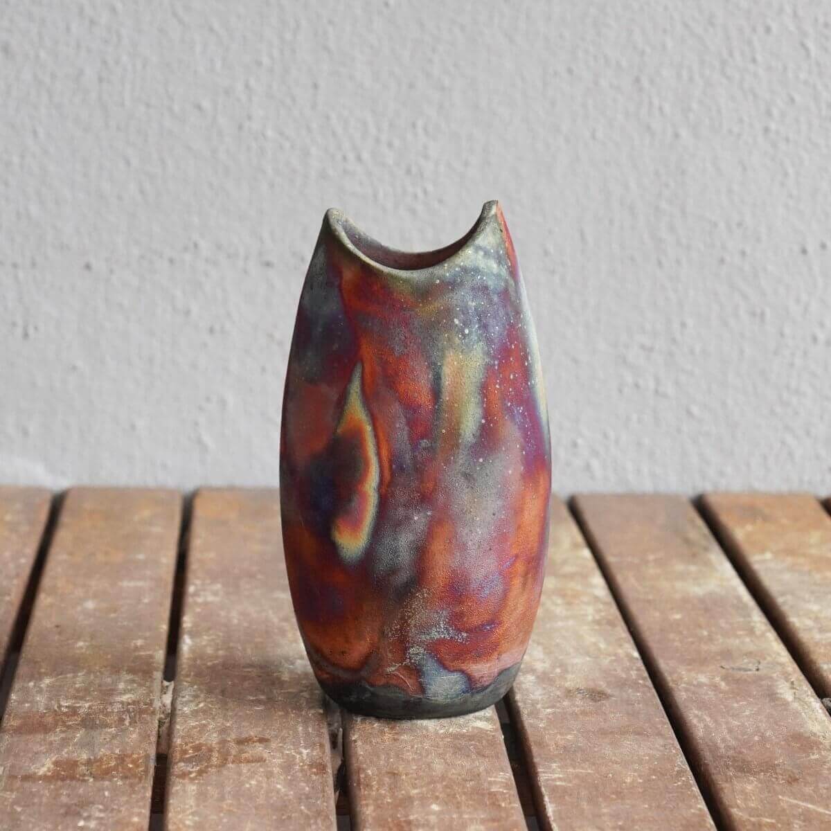 Raku Pottery Birthday Gift Set - Keihatsu, Koi, Koban Unique Handmade ceramic pottery raku vases, urns, and home decor, sculptures, wall decor, gifts by Adil Ghani
