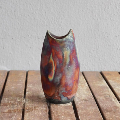 Raku Pottery Birthday Gift Set - Keihatsu, Koi, Koban Unique Handmade ceramic pottery raku vases, urns, and home decor, sculptures, wall decor, gifts by Adil Ghani