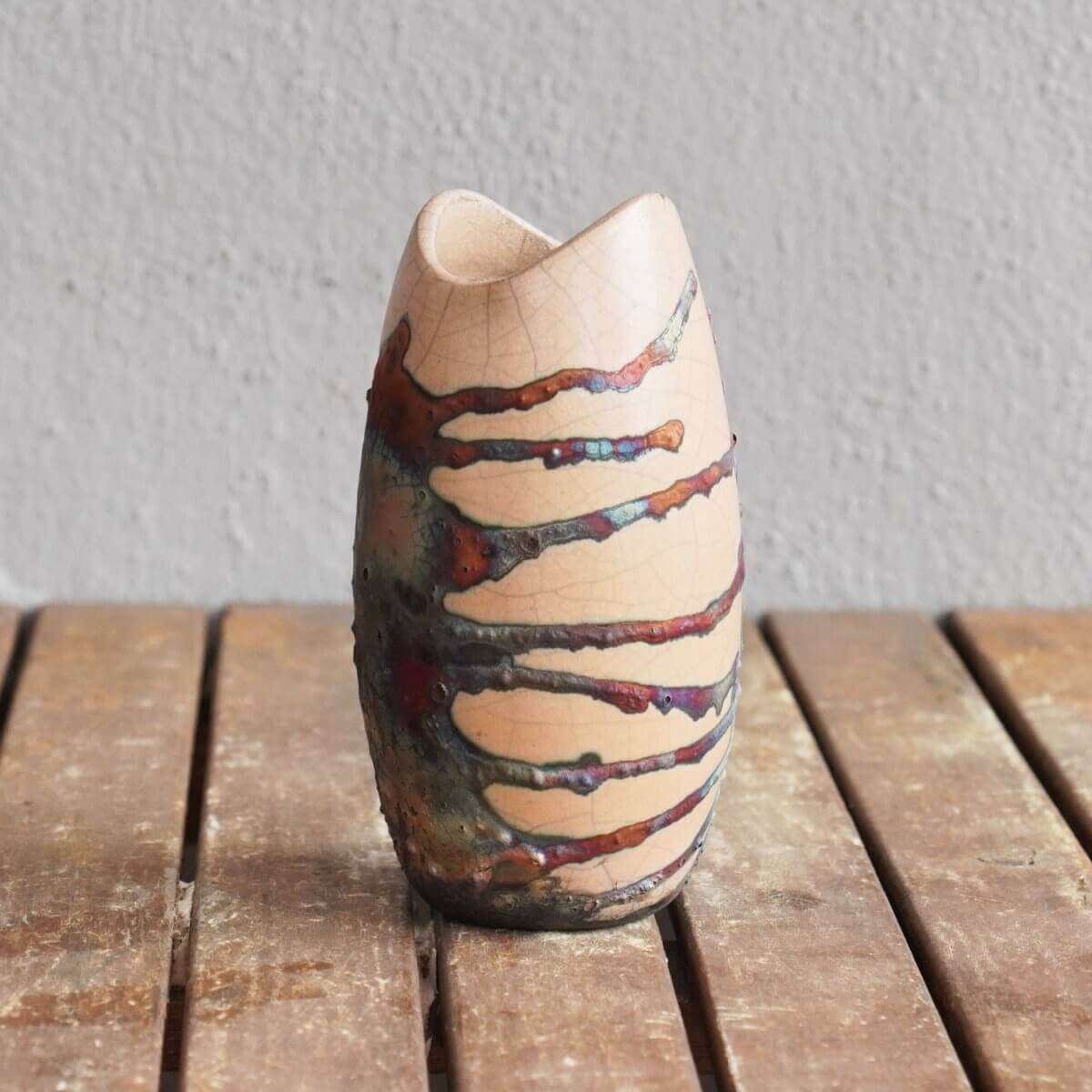 Raku Pottery Birthday Gift Set - Keihatsu, Koi, Koban Unique Handmade ceramic pottery raku vases, urns, and home decor, sculptures, wall decor, gifts by Adil Ghani