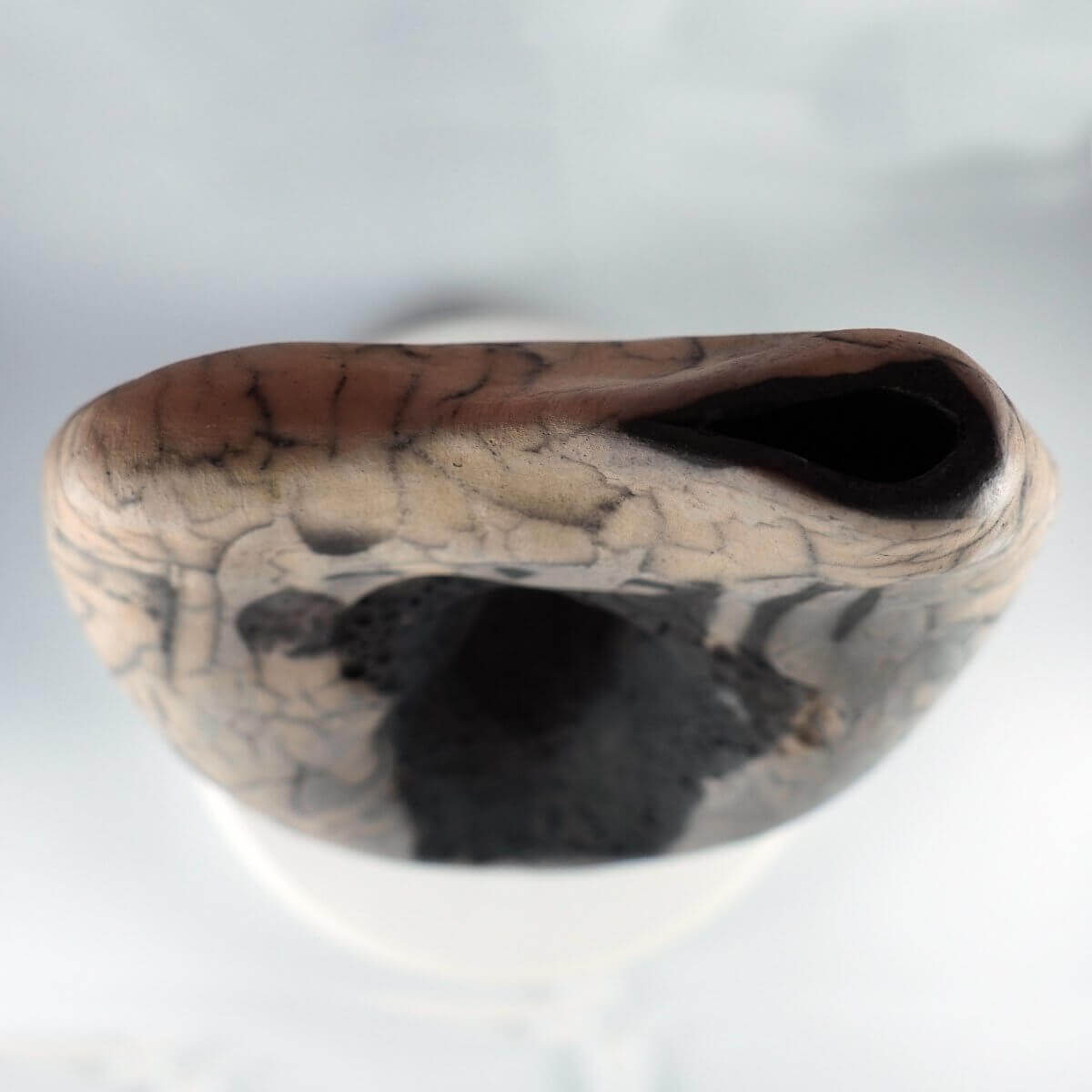 RAAQUU Confinement Series No. 1 - Signature Series Ceramic Sculpture 12.5" Raku Fired Pottery Fine Art Unique Handmade ceramic pottery raku vases, urns, and home decor, sculptures, wall decor, gifts by Adil Ghani