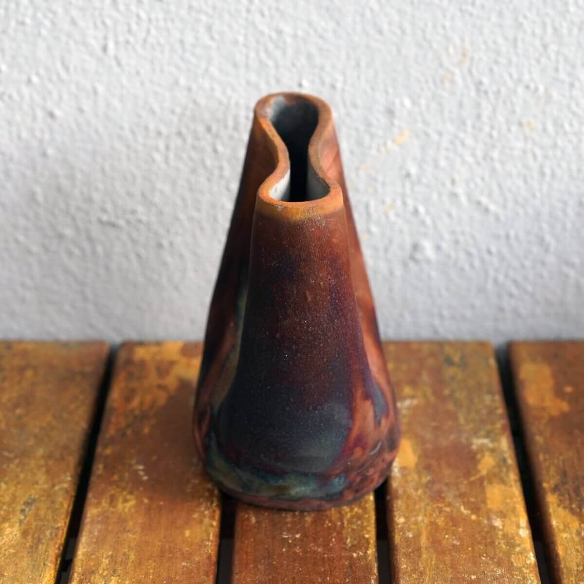 Raku pottery vase ceramic home decor