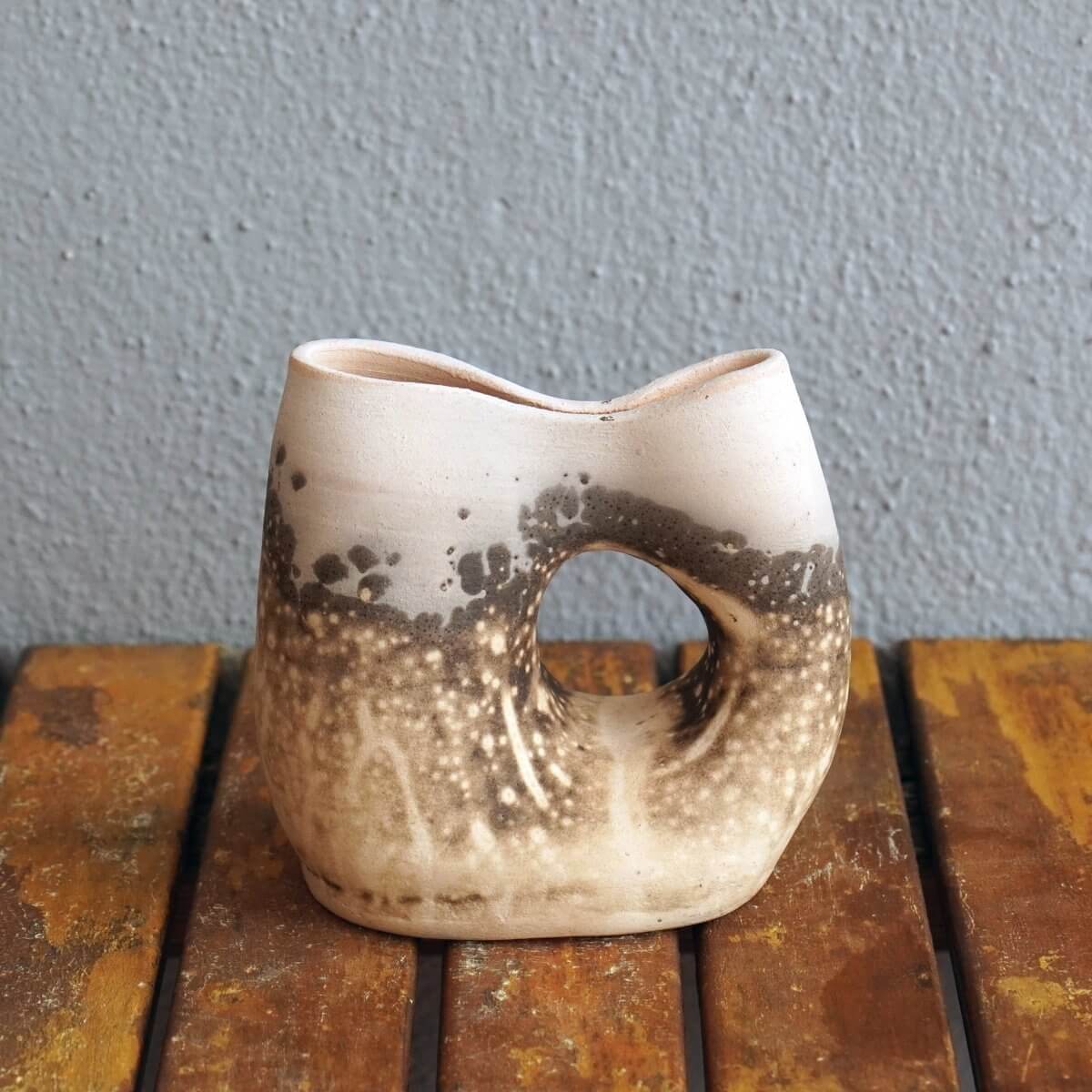 Raku pottery vase ceramic home decor