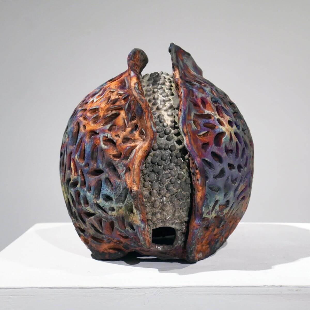 Emotion - life magnified collection raku ceramic pottery sculpture by Adil Ghani Unique Handmade ceramic pottery raku vases, urns, and home decor, sculptures, wall decor, gifts by Adil Ghani