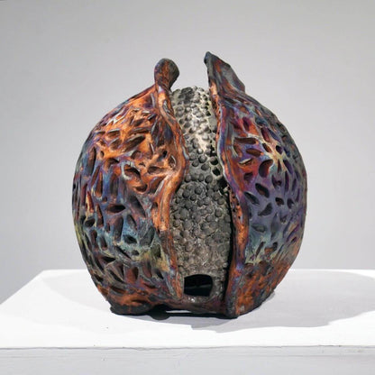 Emotion - life magnified collection raku ceramic pottery sculpture by Adil Ghani Unique Handmade ceramic pottery raku vases, urns, and home decor, sculptures, wall decor, gifts by Adil Ghani