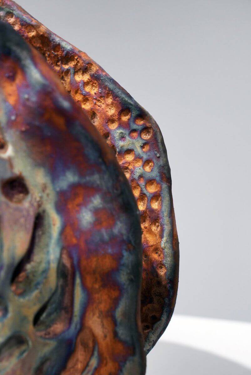 Emotion - life magnified collection raku ceramic pottery sculpture by Adil Ghani - RAAQUU