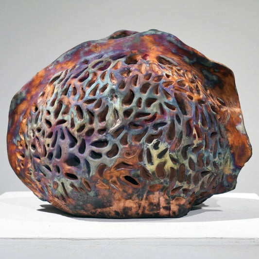 Emotion - life magnified collection raku ceramic pottery sculpture by Adil Ghani Unique Handmade ceramic pottery raku vases, urns, and home decor, sculptures, wall decor, gifts by Adil Ghani