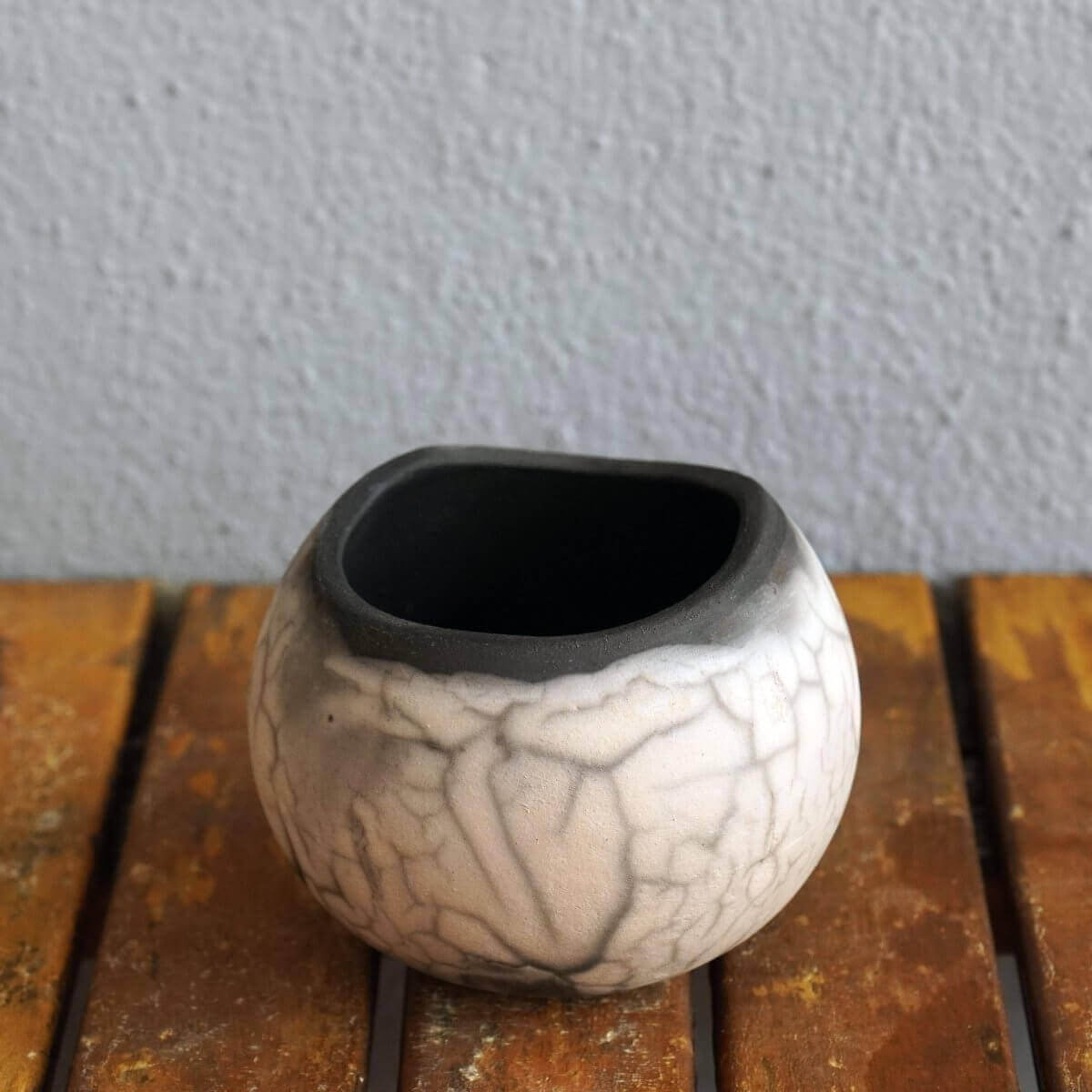 Raku pottery vase ceramic home decor