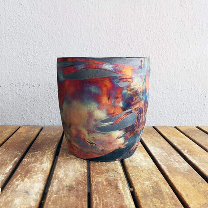 Raku pottery vase ceramic home decor