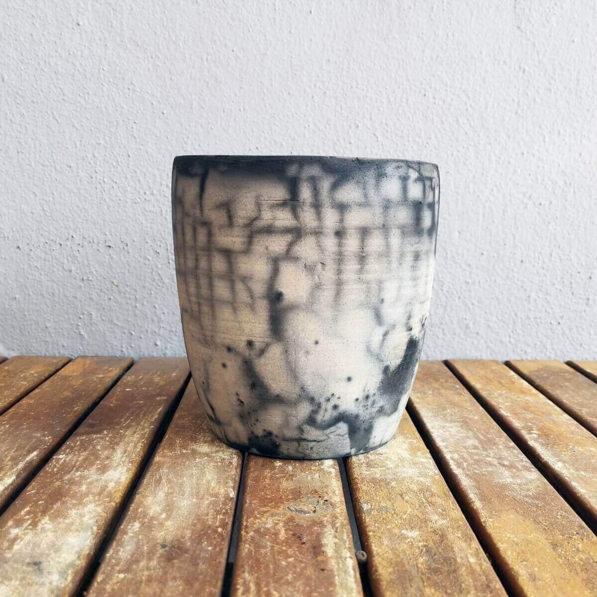 Raku pottery vase ceramic home decor