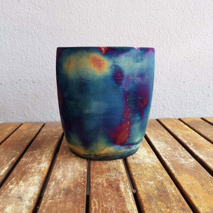 Raku pottery vase ceramic home decor
