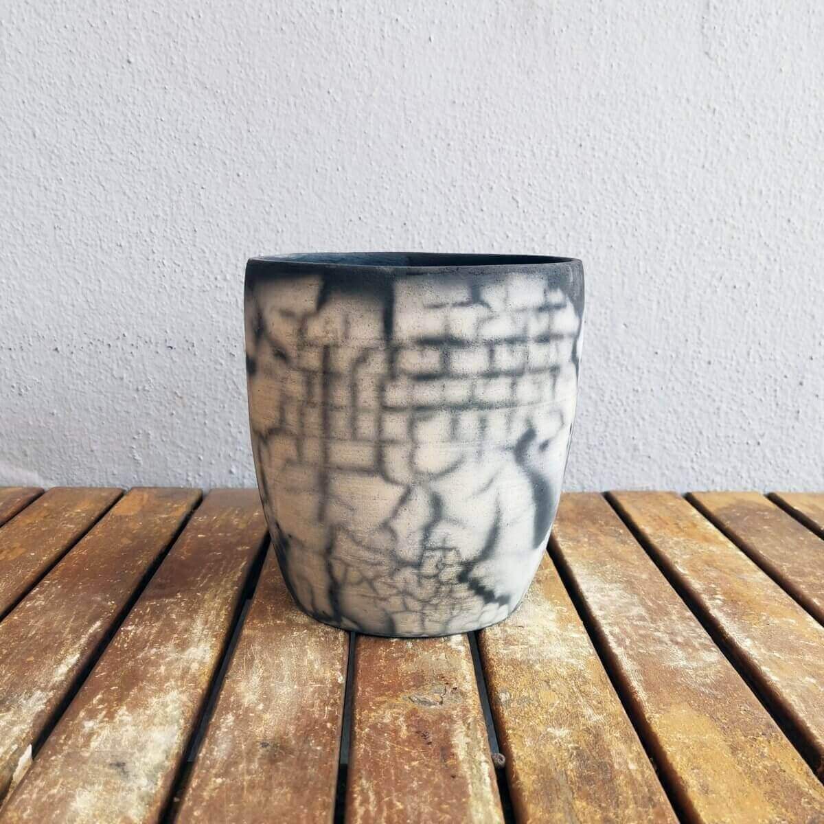 Raku pottery vase ceramic home decor