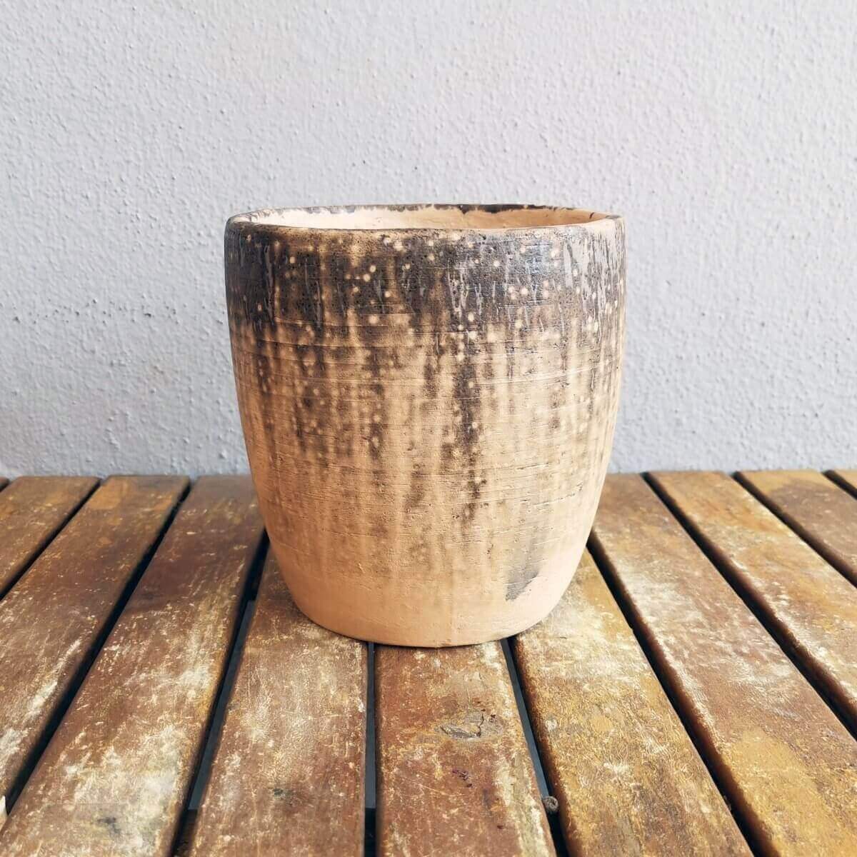 Raku pottery vase ceramic home decor