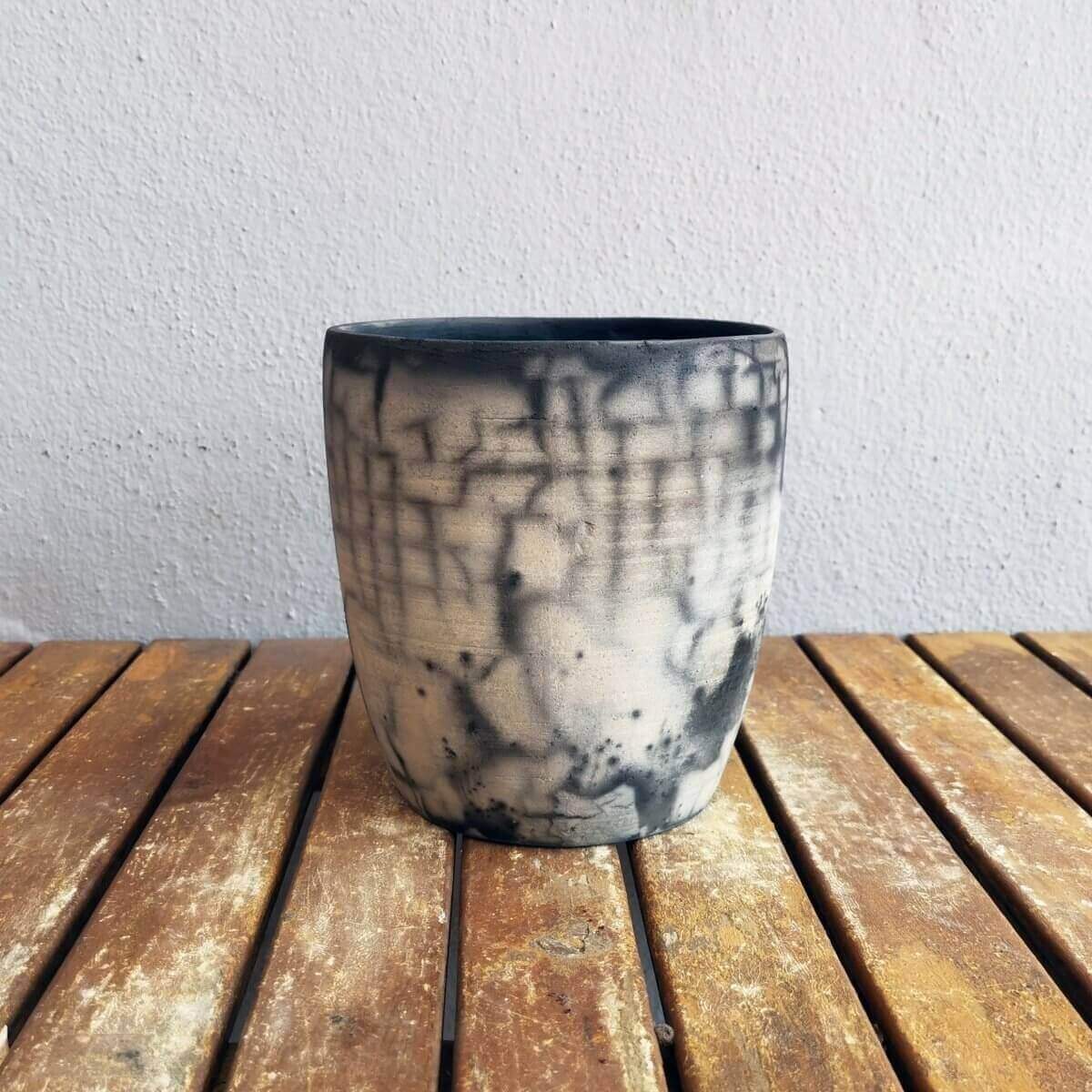 Raku pottery vase ceramic home decor