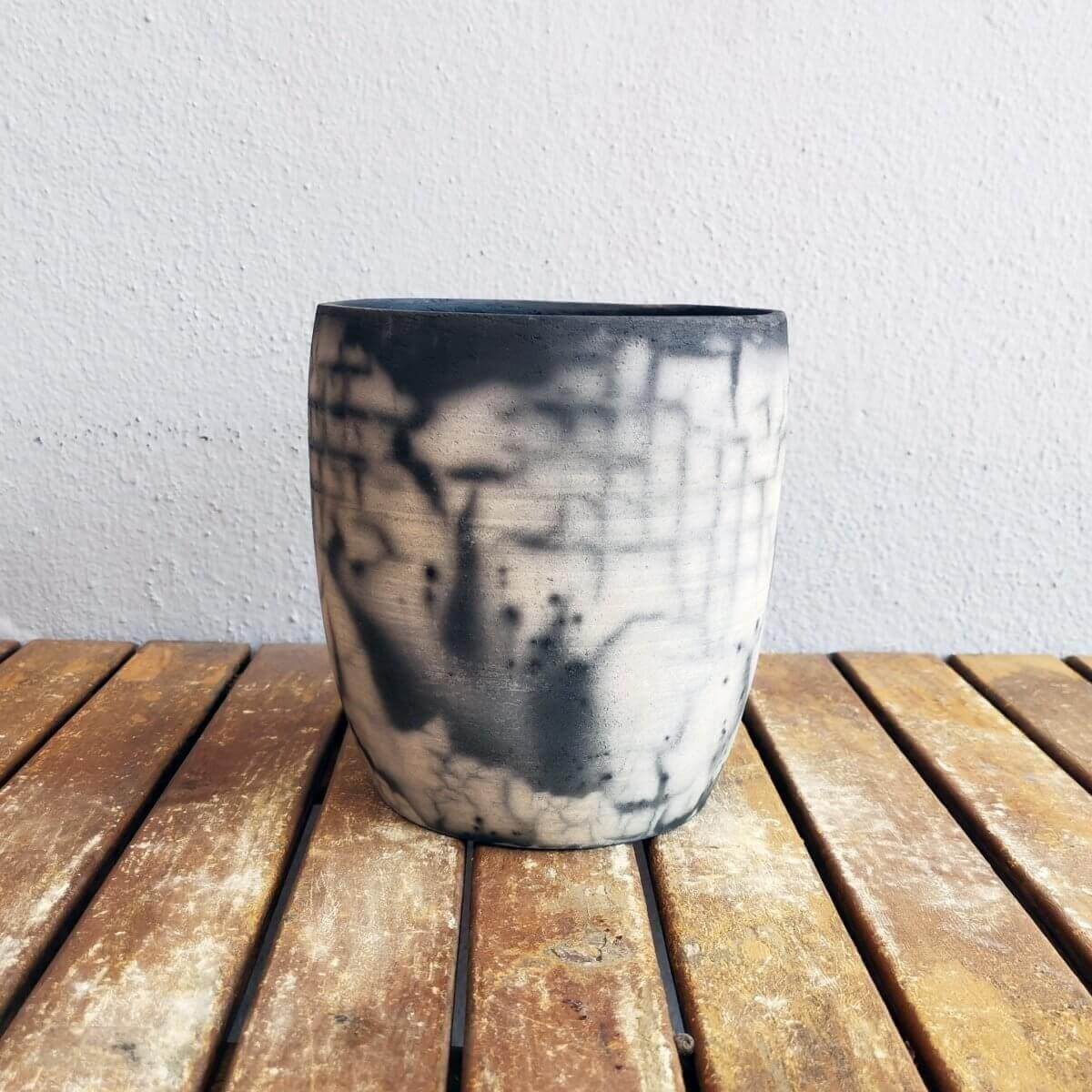 Raku pottery vase ceramic home decor