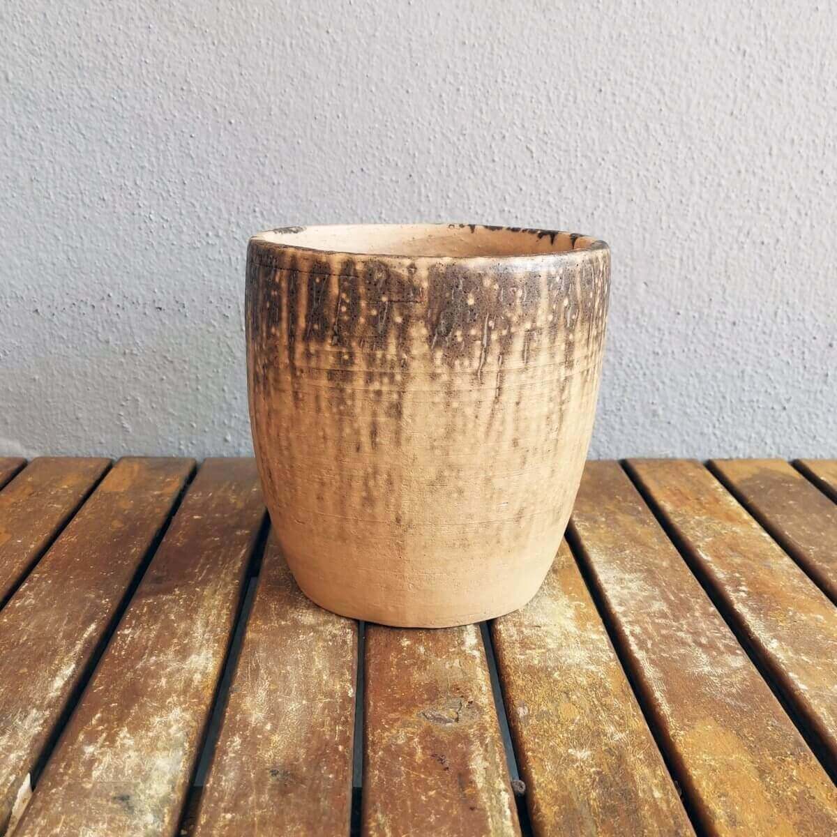 Raku pottery vase ceramic home decor