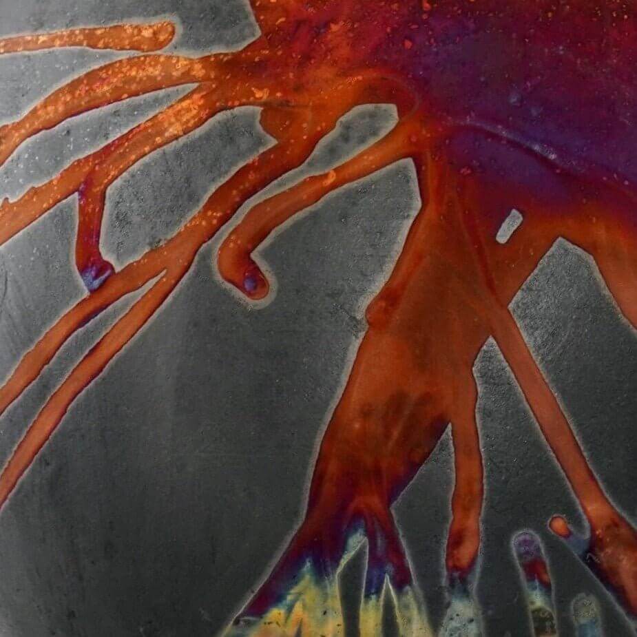 Hono Raku Pottery Refillable Scented Soy Wax Candle with 3 Wicks Unique Handmade ceramic pottery raku vases, urns, and home decor, sculptures, wall decor, gifts by Adil Ghani