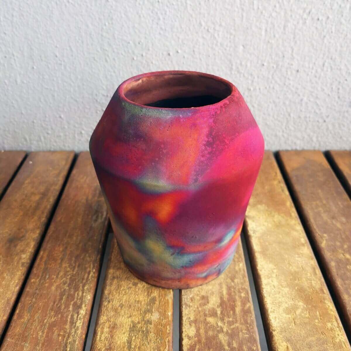Hoseki Ceramic Raku Vase - RAAQUU Basics handmade pottery home decor - RAAQUU