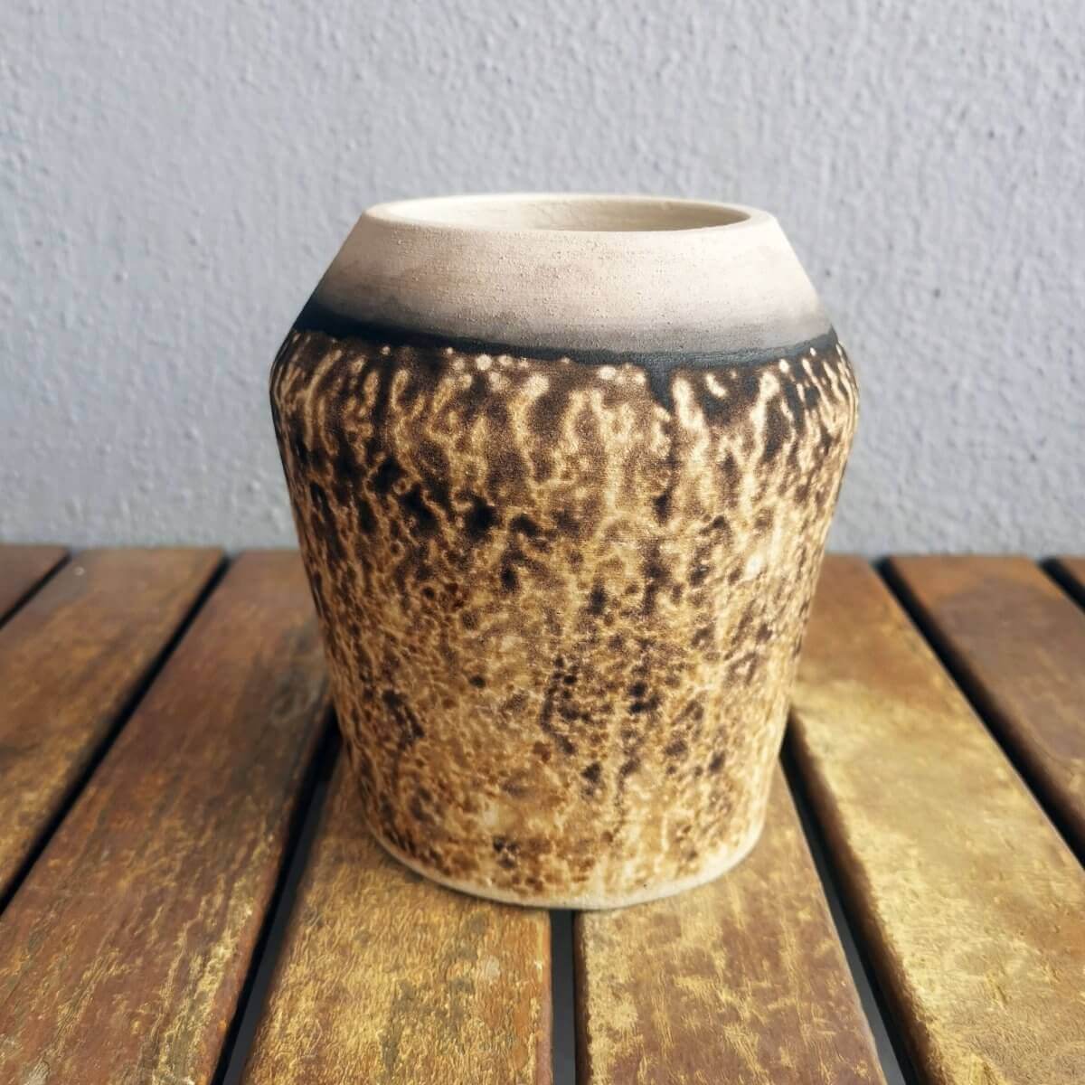 Hoseki Ceramic Raku Vase - RAAQUU Basics handmade pottery home decor - RAAQUU