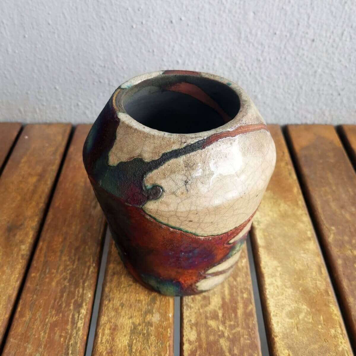 Hoseki Ceramic Raku Pottery Vase Unique Handmade ceramic pottery raku vases, urns, and home decor, sculptures, wall decor, gifts by Adil Ghani