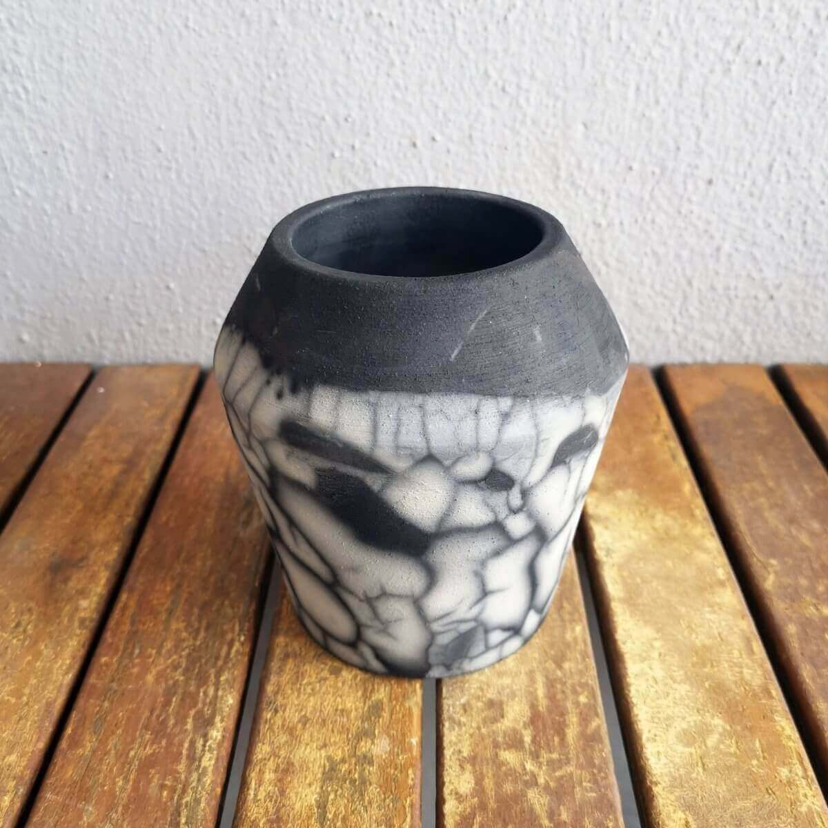 Hoseki Ceramic Raku Vase - RAAQUU Basics handmade pottery home decor - RAAQUU