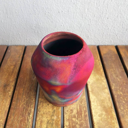 Hoseki Ceramic Raku Pottery Vase Unique Handmade ceramic pottery raku vases, urns, and home decor, sculptures, wall decor, gifts by Adil Ghani